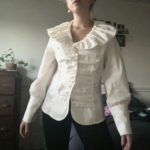 Ruffle shirt white